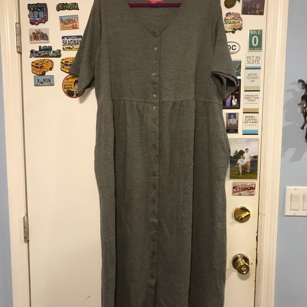 Grey button front dress
